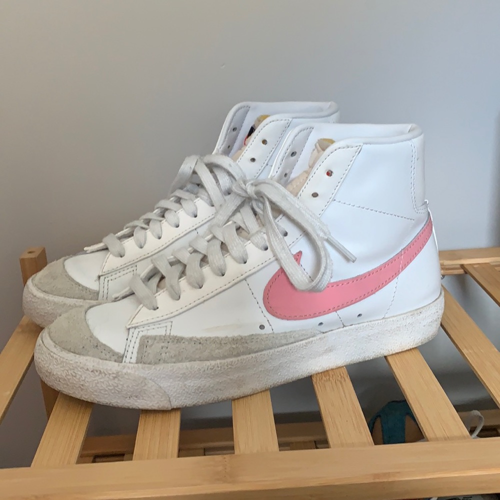 High top Nike blazers with pink check!
